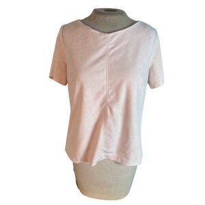 Pit Amsterdam Suede Fabric Top Shirt Blouse Pink Size 8
